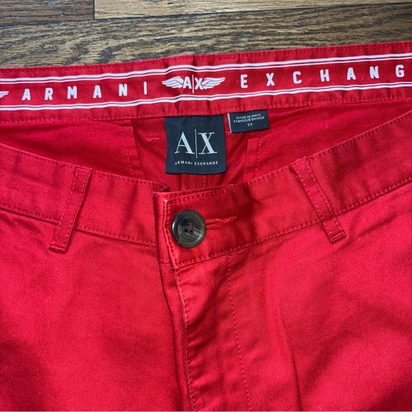 A|X Armani Exchange Men’s Red Pants 100% Cotton Size 33 - Picture 3 of 14